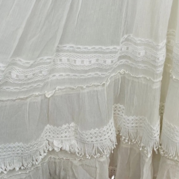 NWOT Rococo Sand Cia Tie-Shoulder White Maxi Dress Size Small MSRP $595 - Picture 9 of 10